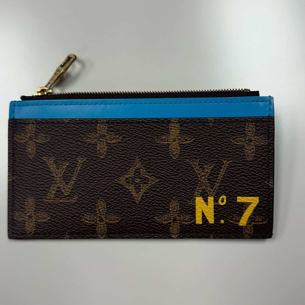 Louis Vuitton Monogram Wallet Number #7 with Blue Trim